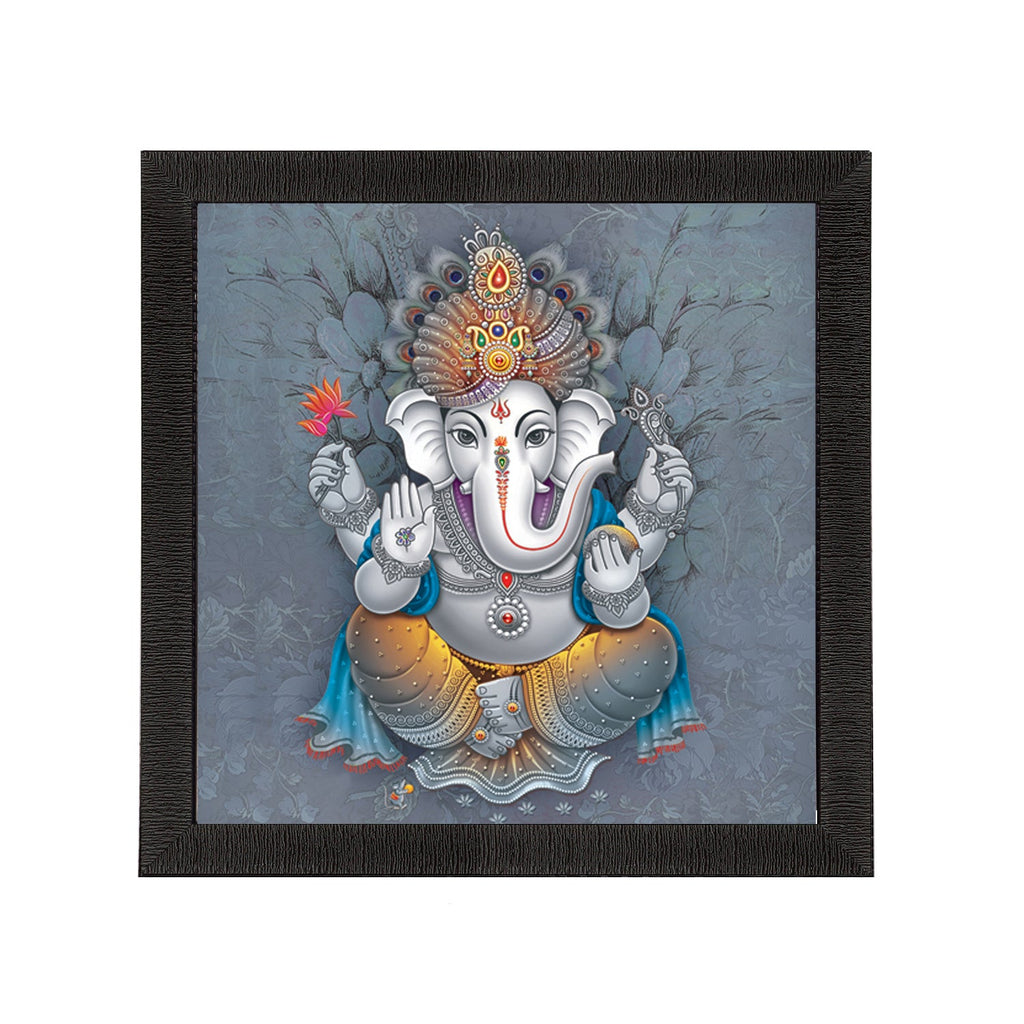 Chaturbhuj Lord Ganesha Painting Digital Printed Religious Wall Art Kafalo