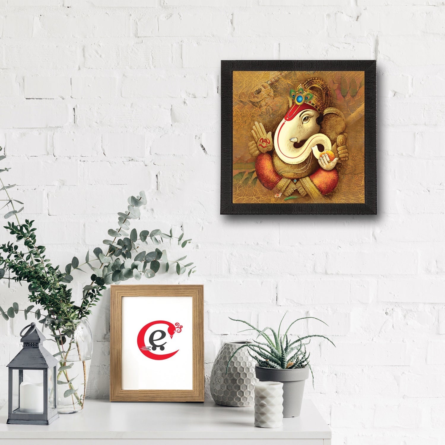 Lord Ganesha Satin Matt Texture UV Art Painting Kafalo