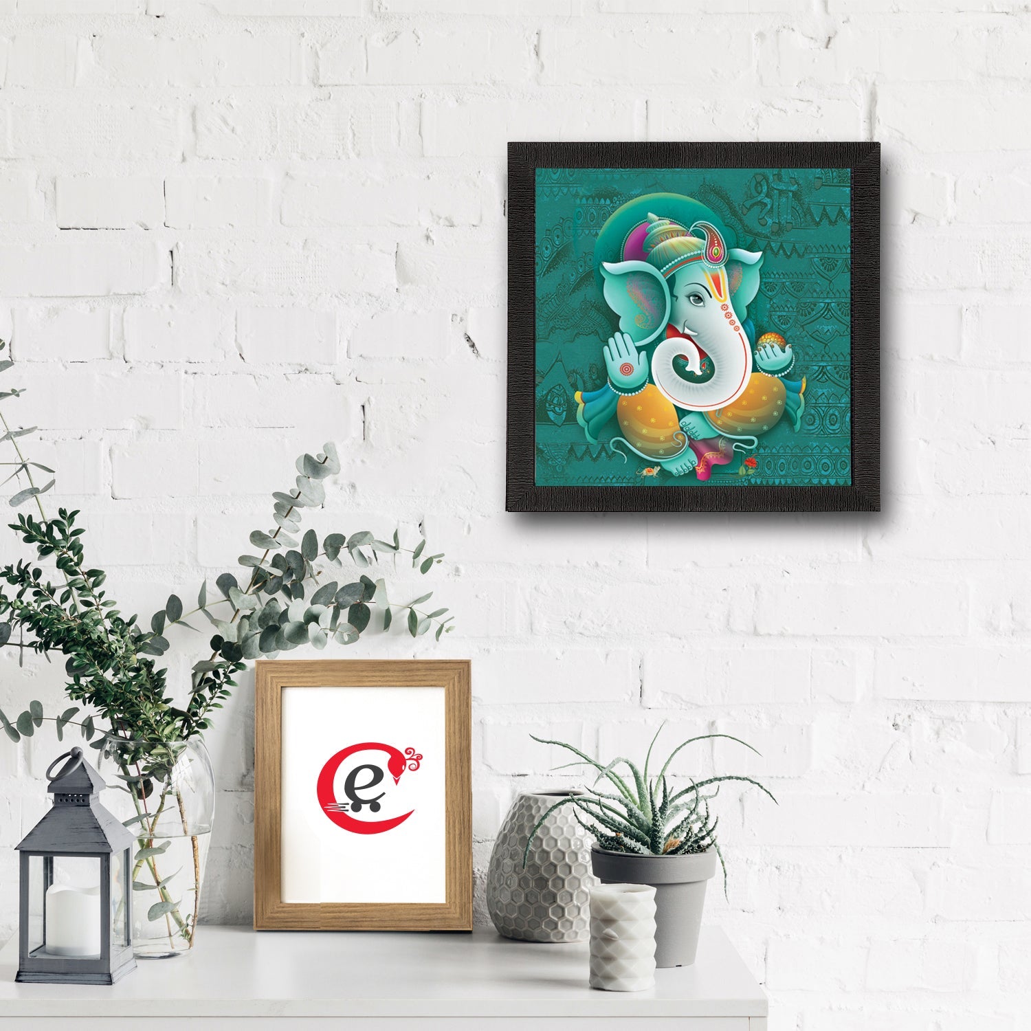 Lord Ganesha Satin Matt Texture UV Art Painting Kafalo