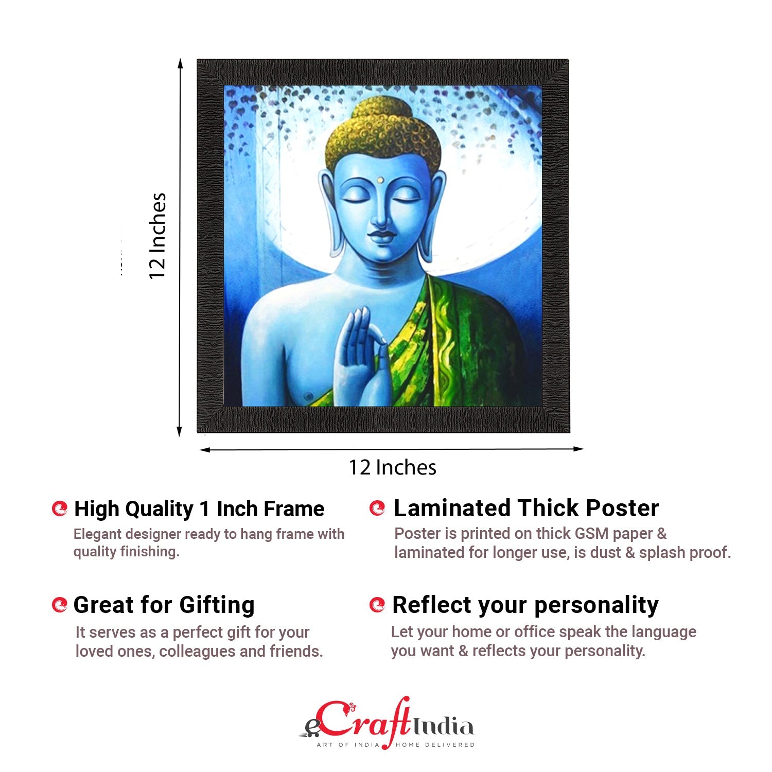 Spiritual Lord Buddha Satin Matt Texture UV Art Painting Kafalo