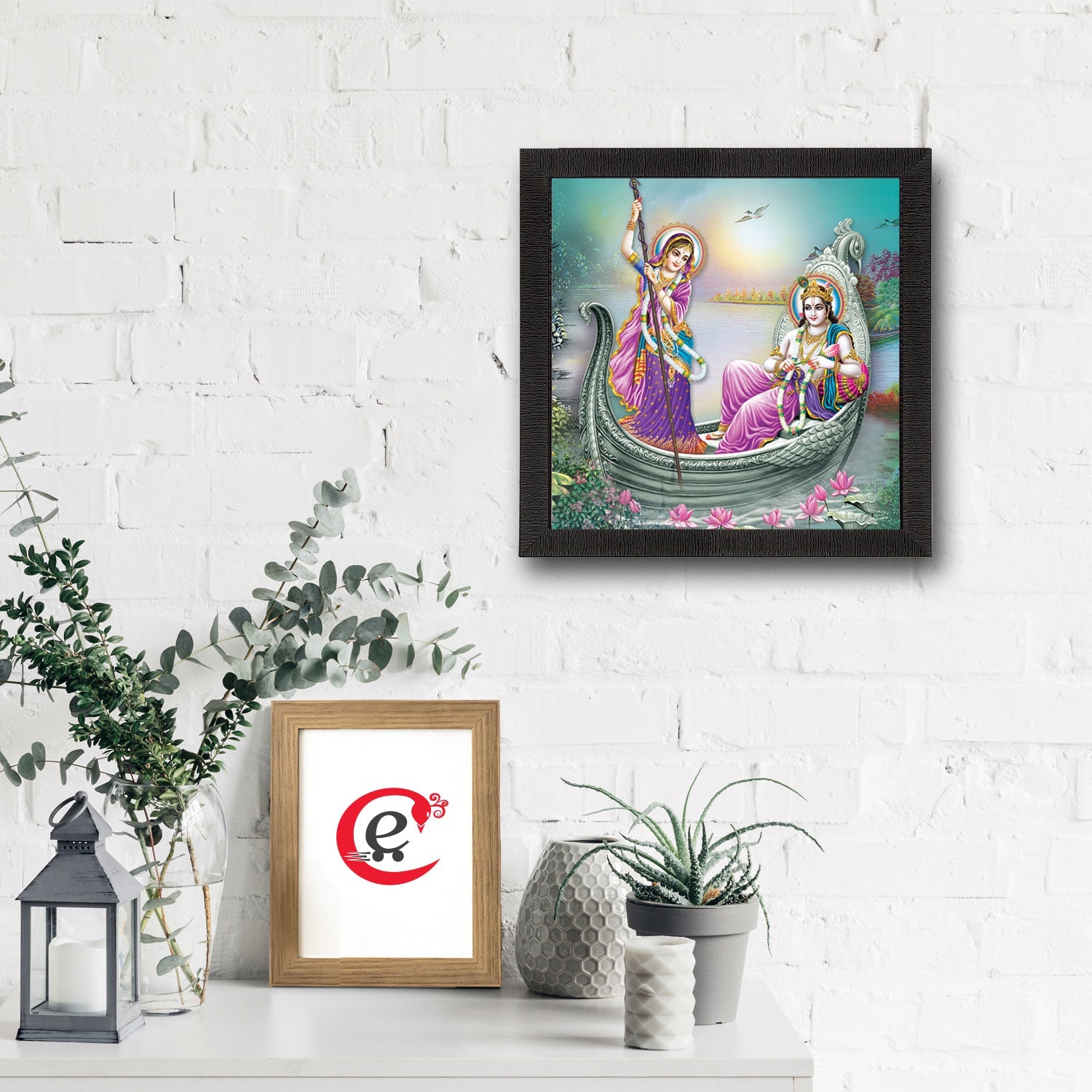 Radha Krishna Satin Matt Texture UV Art Painting Kafalo