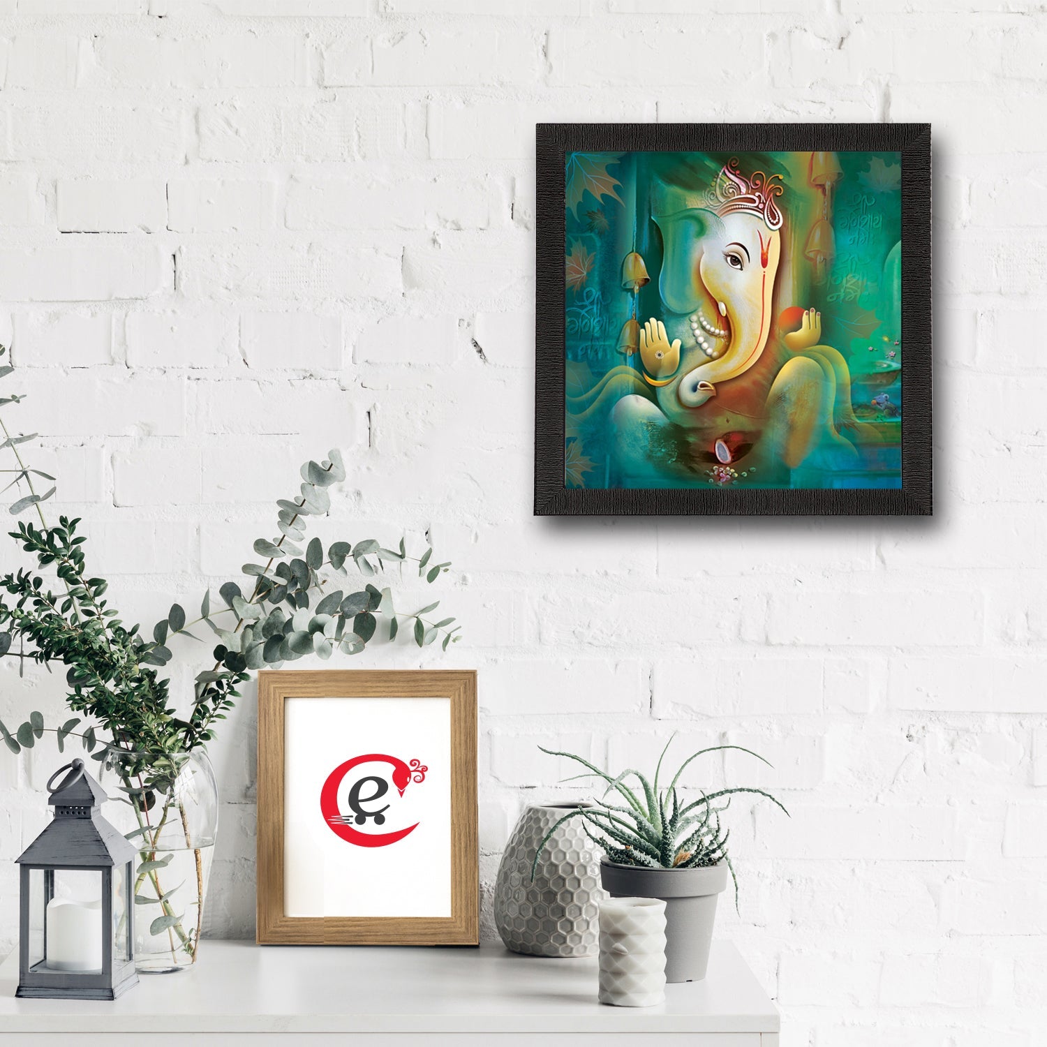 Lord Ganesha Satin Matt Texture UV Art Painting Kafalo
