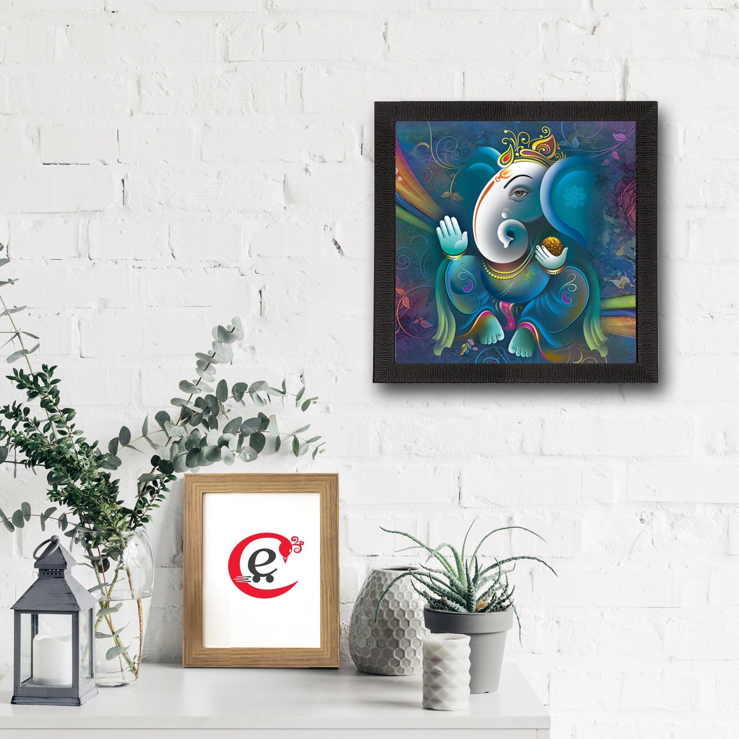 Lord Ganesha Satin Matt Texture UV Art Painting Kafalo