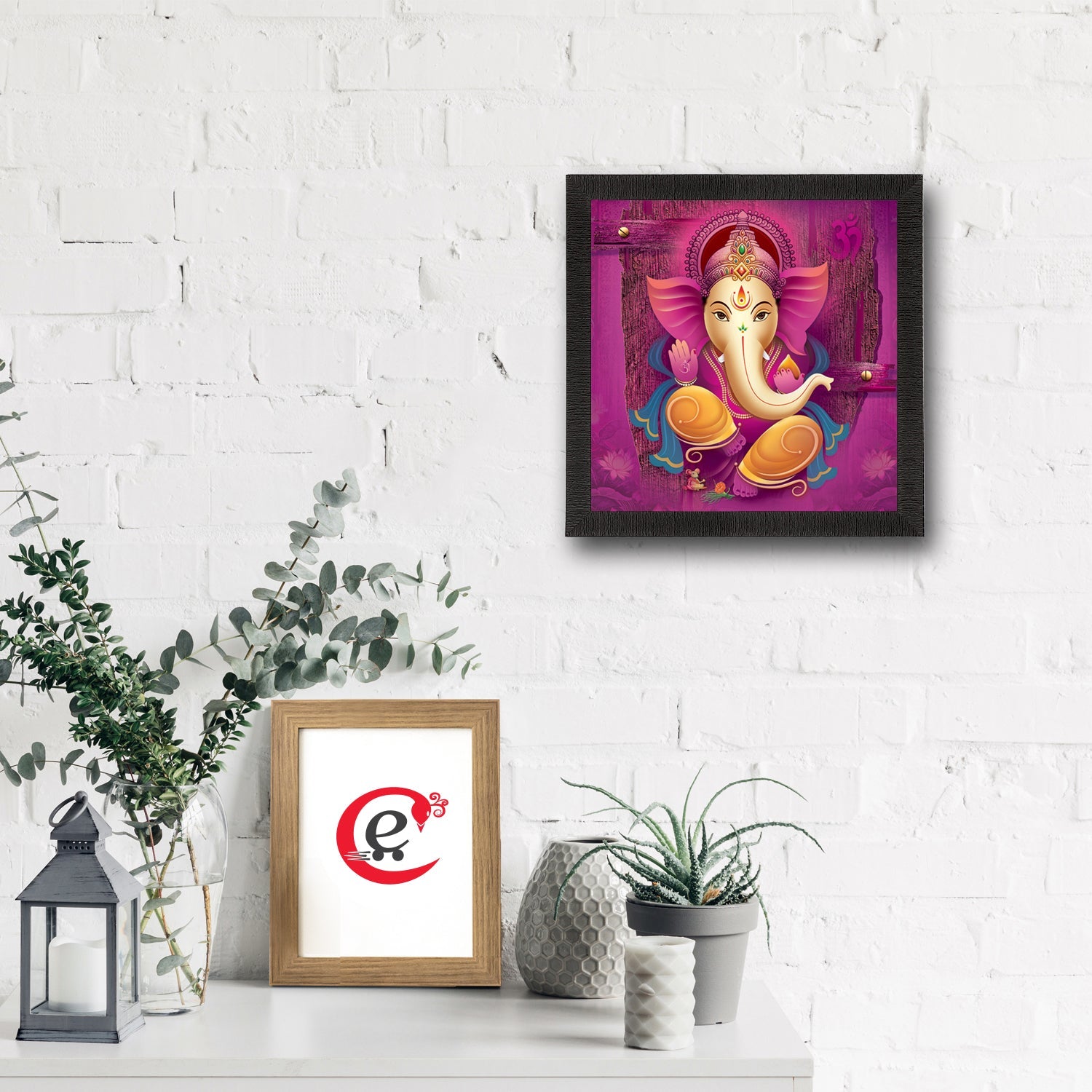 Lord Ganesha Satin Matt Texture UV Art Painting Kafalo