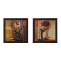 Set of 2 Floral Satin Matt Texture UV Art Painting Kafalo