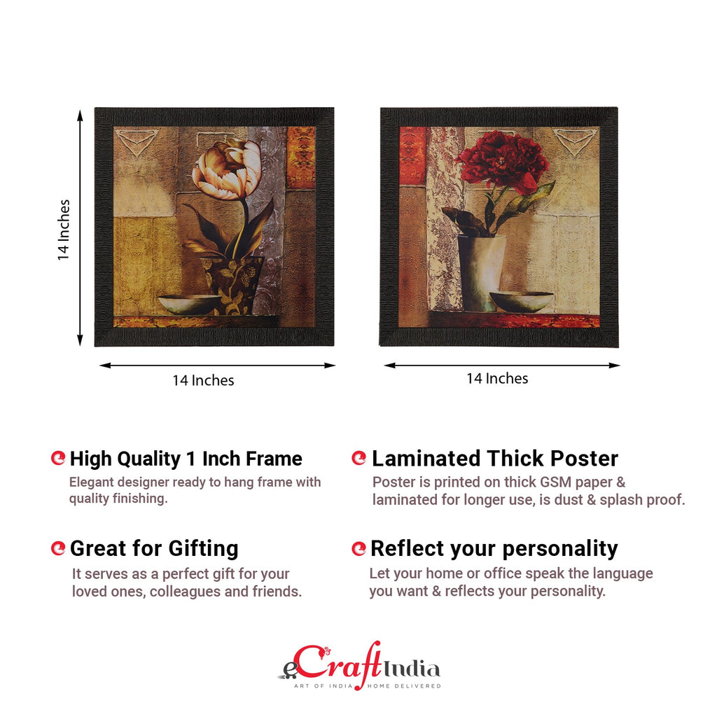 Set of 2 Floral Satin Matt Texture UV Art Painting Kafalo