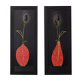 Set of 2 Floral Pot Satin Matt Texture UV Art Painting Kafalo