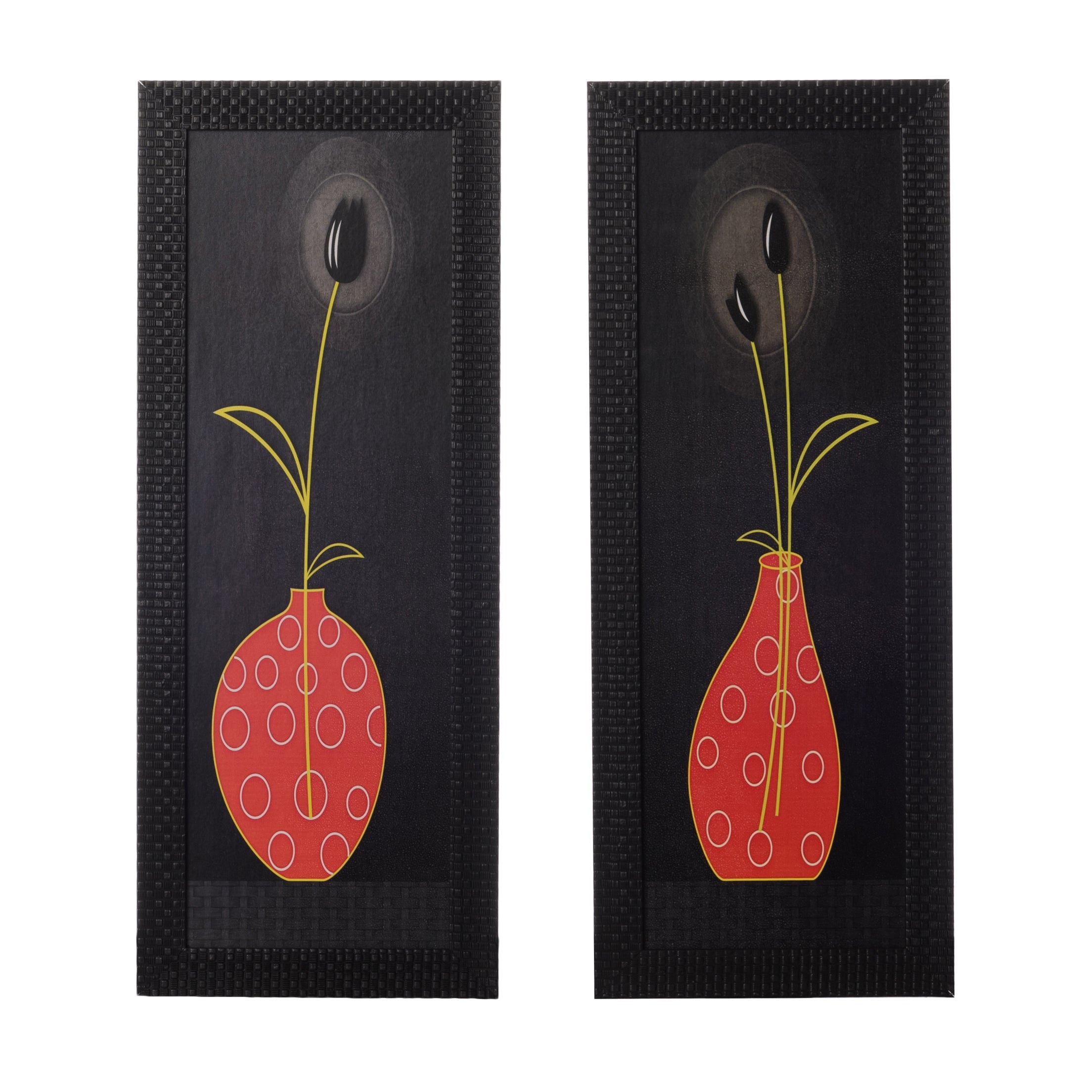 Set of 2 Floral Pot Satin Matt Texture UV Art Painting Kafalo