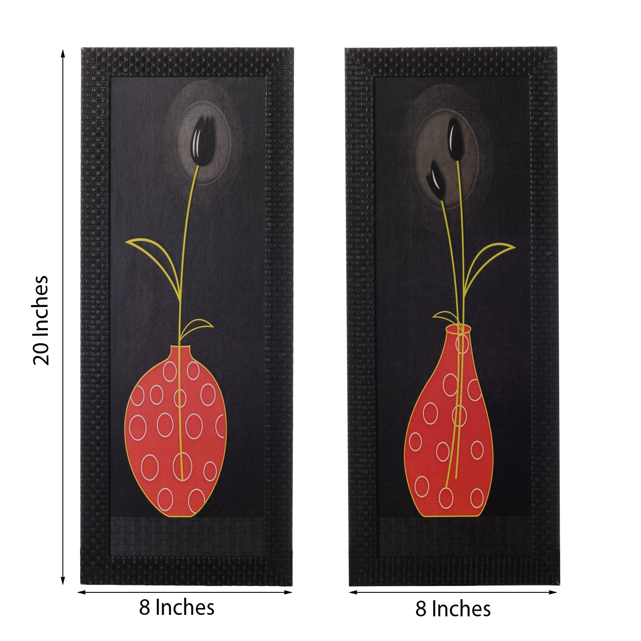 Set of 2 Floral Pot Satin Matt Texture UV Art Painting Kafalo