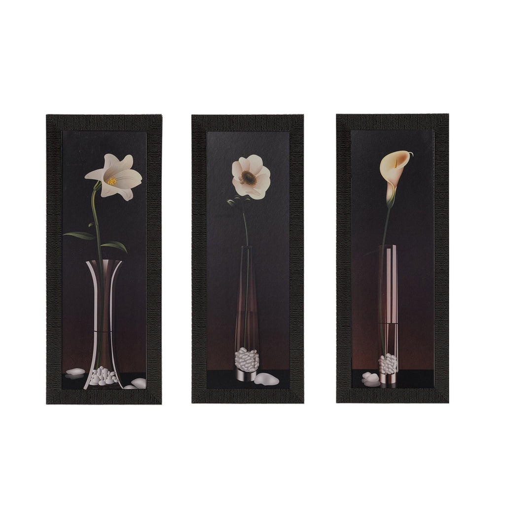 Set of 3 Floral Satin Matt Texture UV Art Painting Kafalo