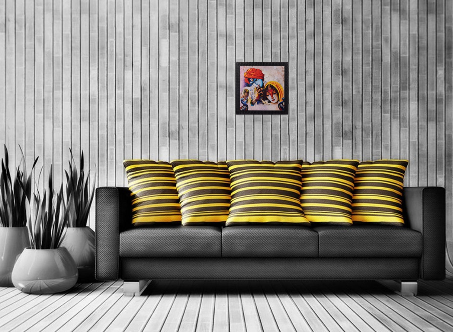 Radha Krishna Satin Matt Texture UV Art Painting Kafalo