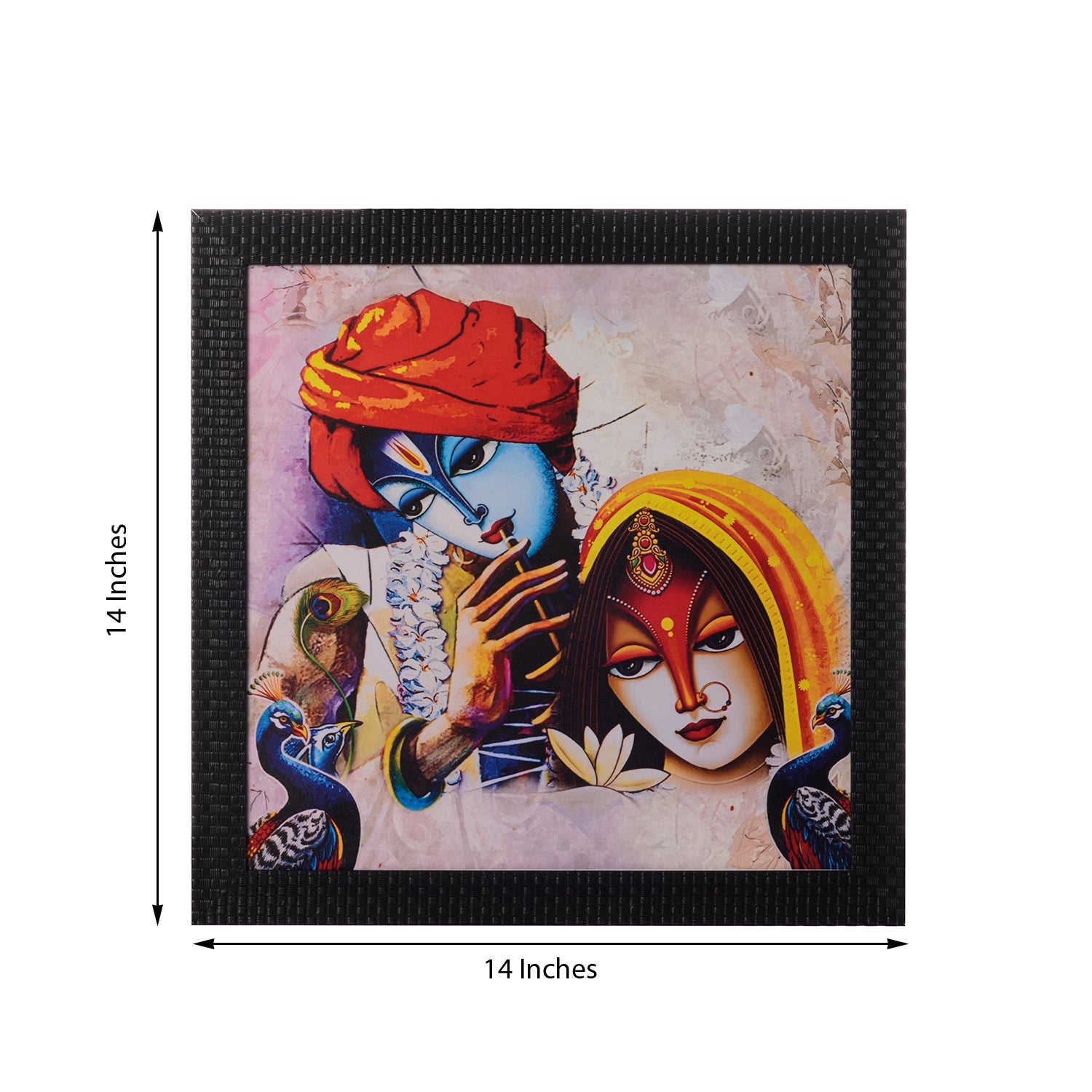 Radha Krishna Satin Matt Texture UV Art Painting Kafalo