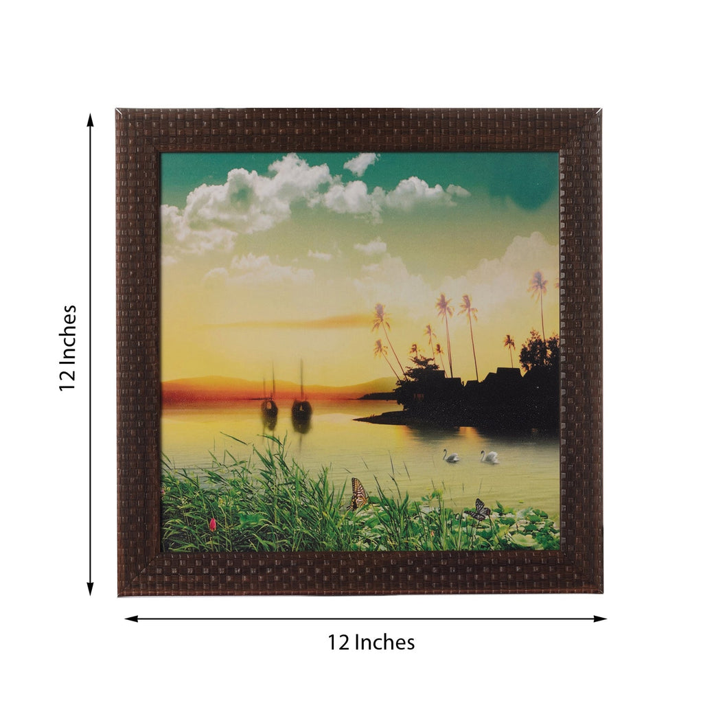 Morning Lake View Satin Matt Texture UV Art Painting Kafalo
