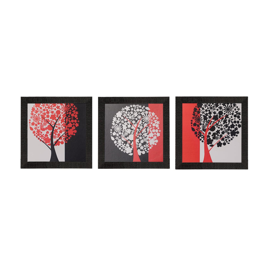 Set of 3 Tree View Satin Matt Texture UV Art Painting Kafalo
