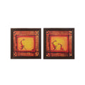 Set of 2 Abstract Tribals Satin Matt Texture UV Art Painting Kafalo