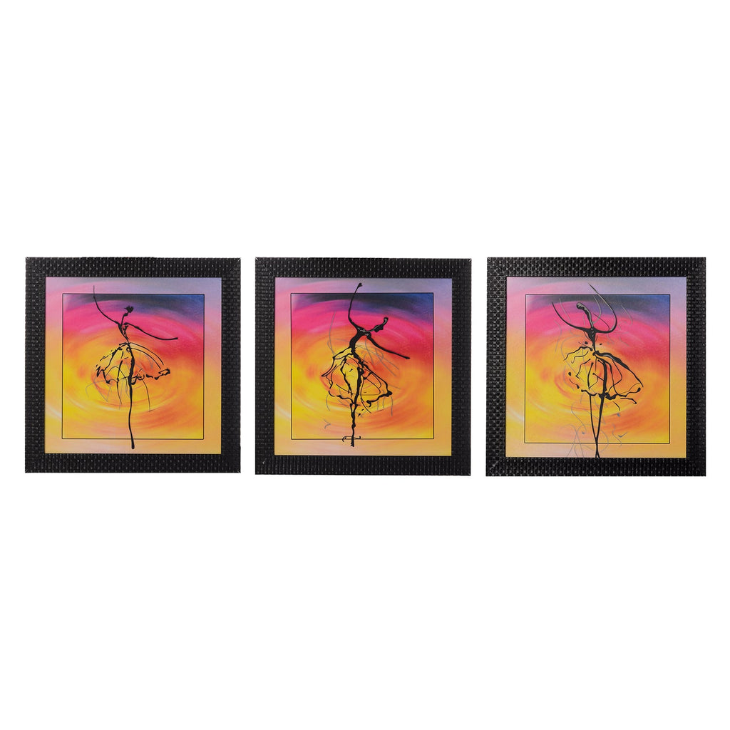 Set of 3 Dancing Girl Pose Satin Matt Texture UV Art Painting Kafalo