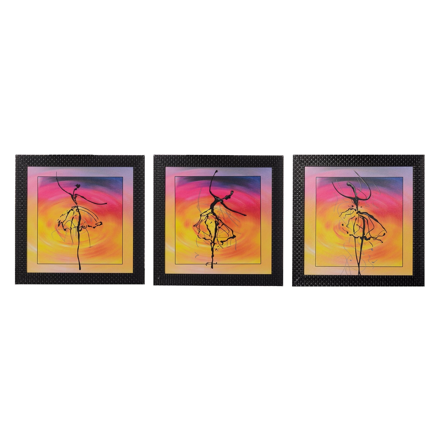 Set of 3 Dancing Girl Pose Satin Matt Texture UV Art Painting Kafalo