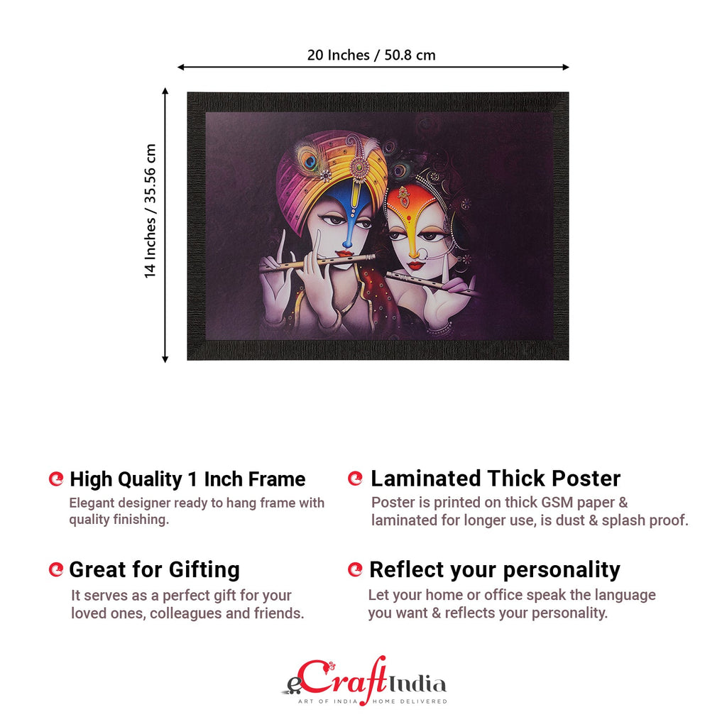Radha Krishna Painting Digital Printed Religious Wall Art Kafalo