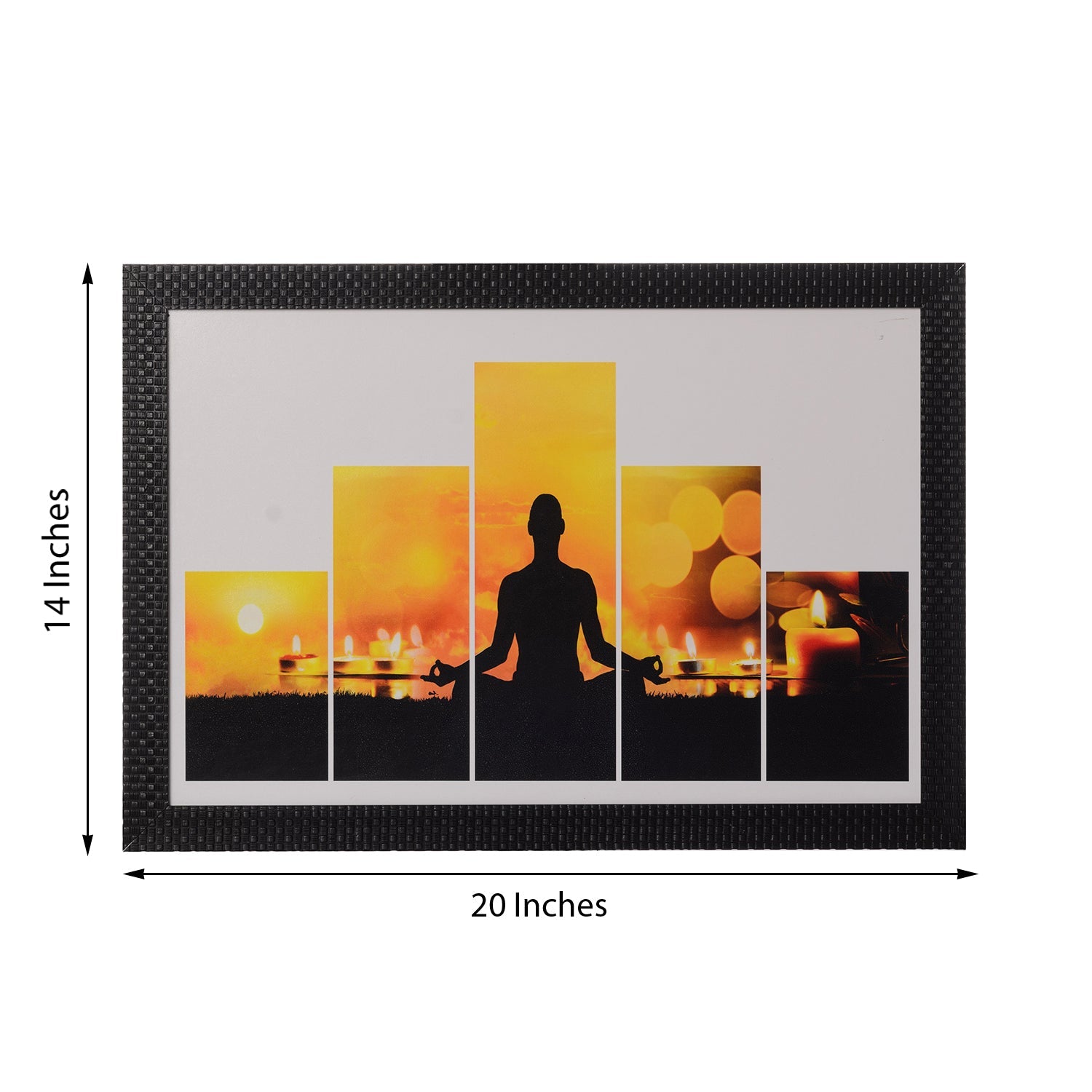 5 Cut Set of Man doing Yoga Satin Matt Texture UV Art Painting Kafalo