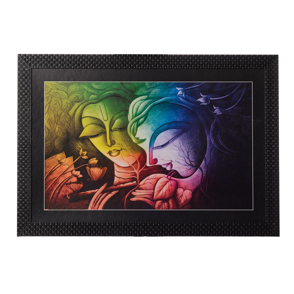 Radha Krishna Satin Matt Texture UV Art Painting Kafalo