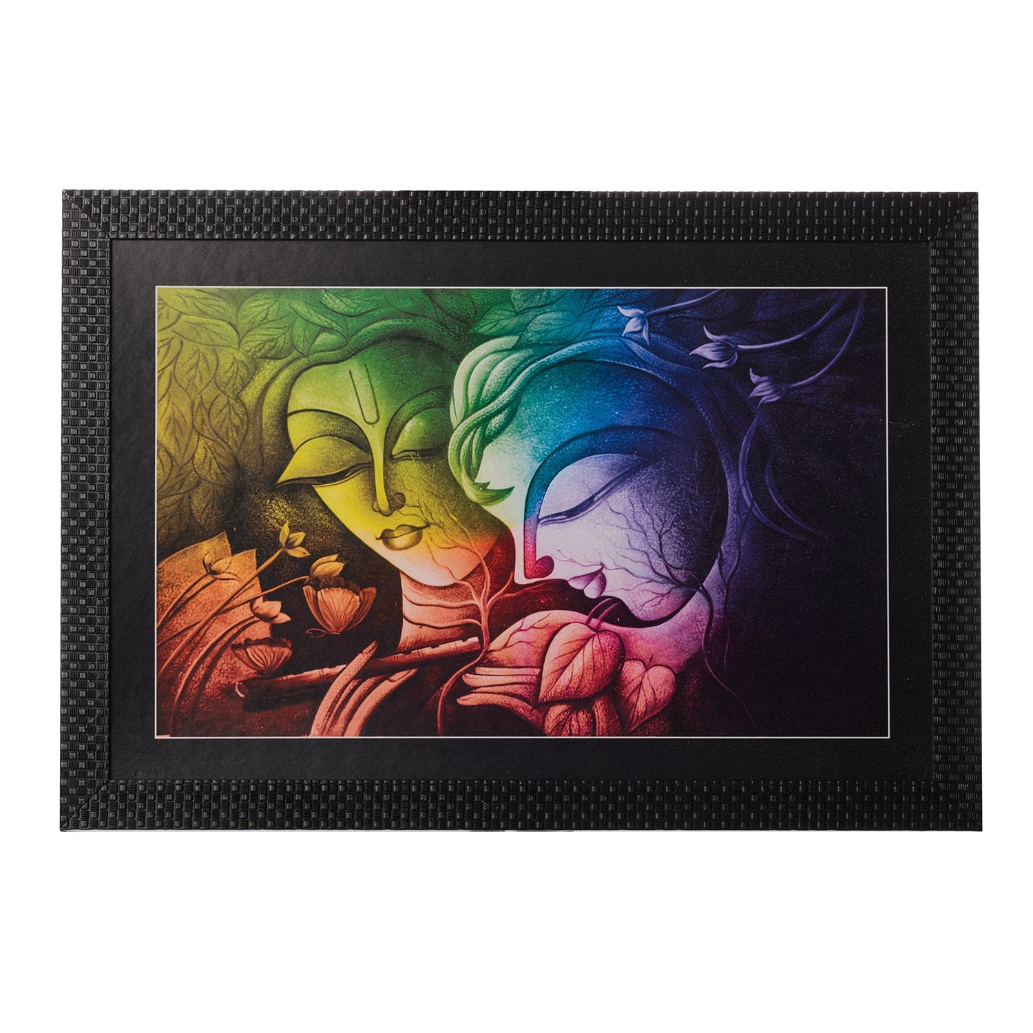Radha Krishna Satin Matt Texture UV Art Painting Kafalo