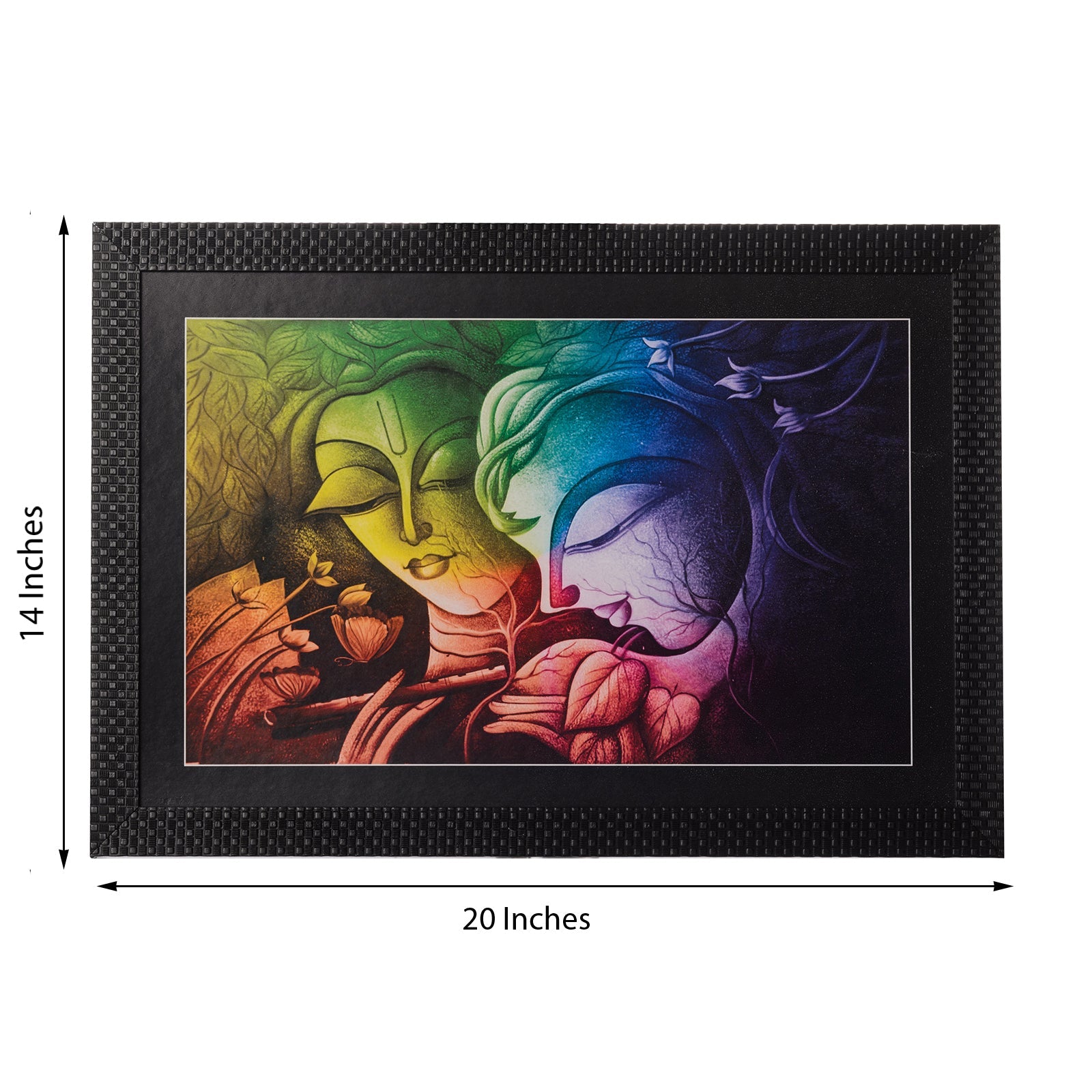 Radha Krishna Satin Matt Texture UV Art Painting Kafalo
