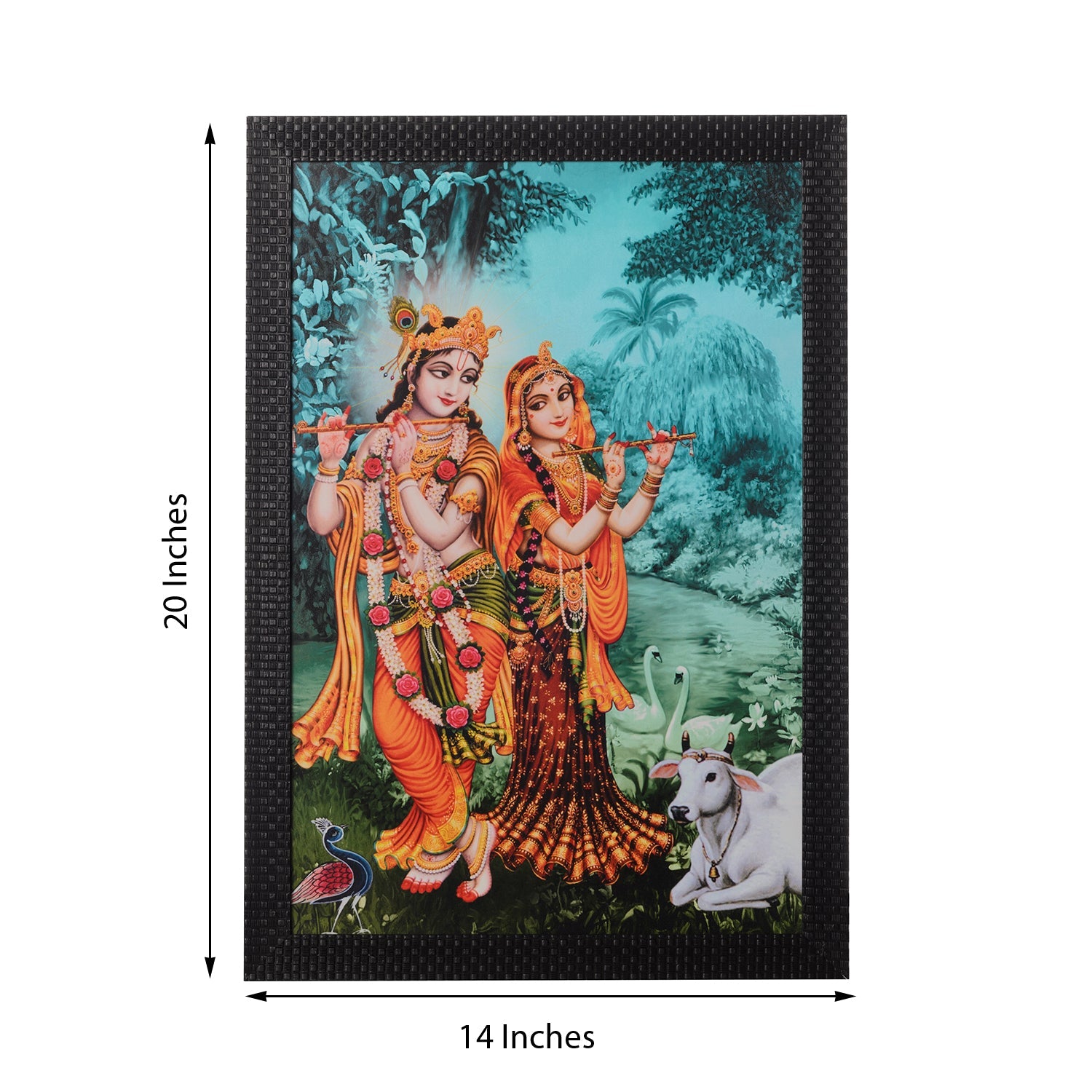 Radha Krishna Satin Matt Texture UV Art Painting Kafalo
