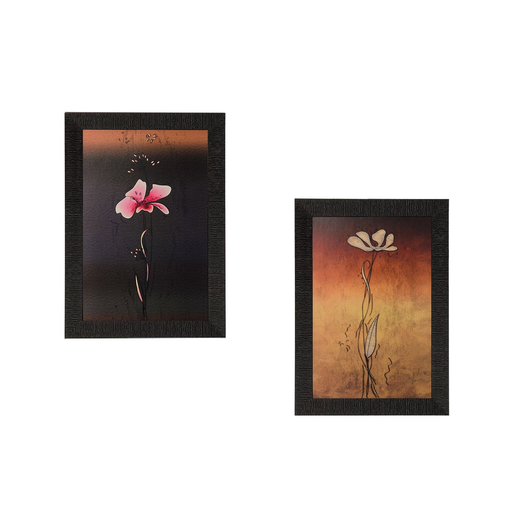 Set of 2 Floral Satin Matt Texture UV Art Painting Kafalo