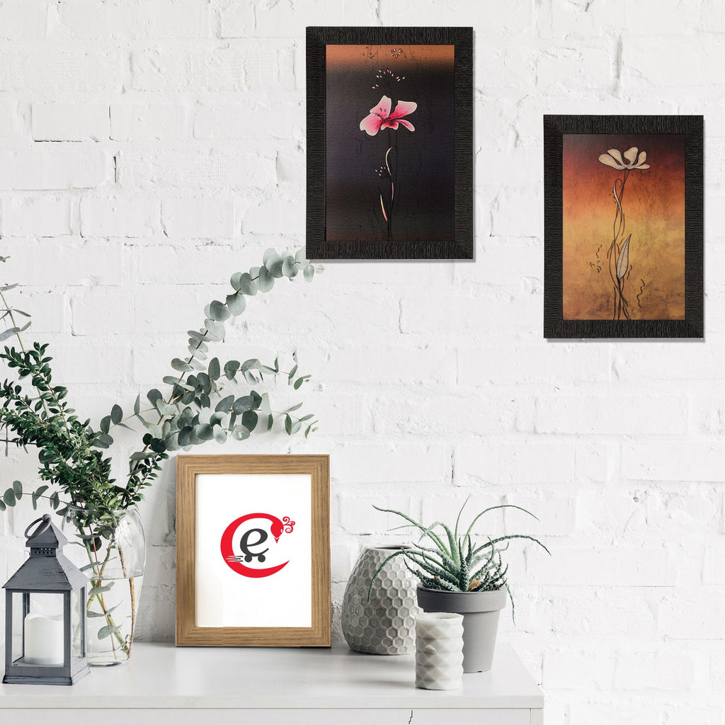 Set of 2 Floral Satin Matt Texture UV Art Painting Kafalo