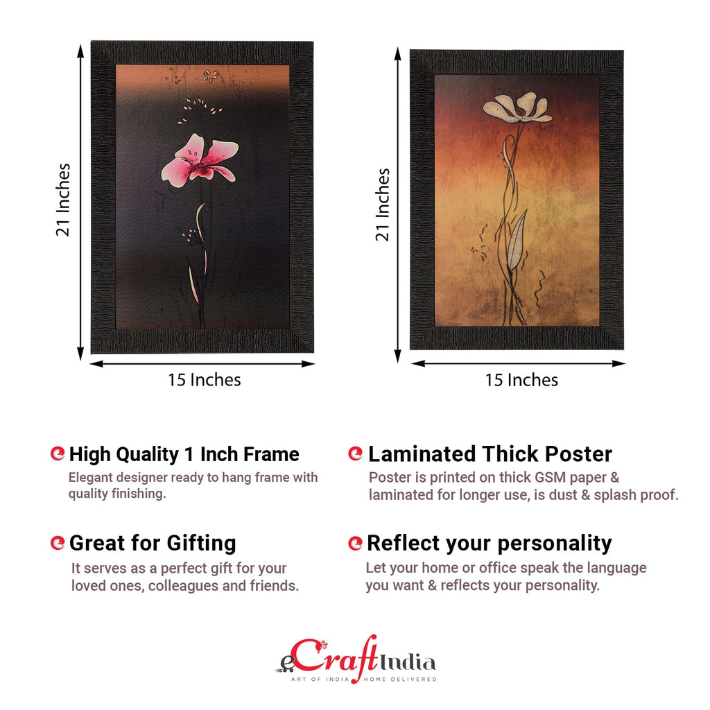 Set of 2 Floral Satin Matt Texture UV Art Painting Kafalo