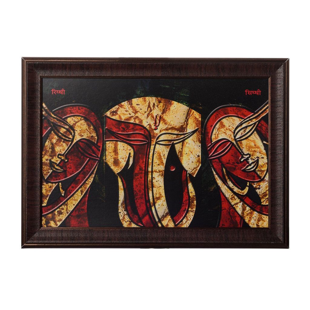 Riddhi Siddhi Satin Matt Texture UV Art Painting Kafalo