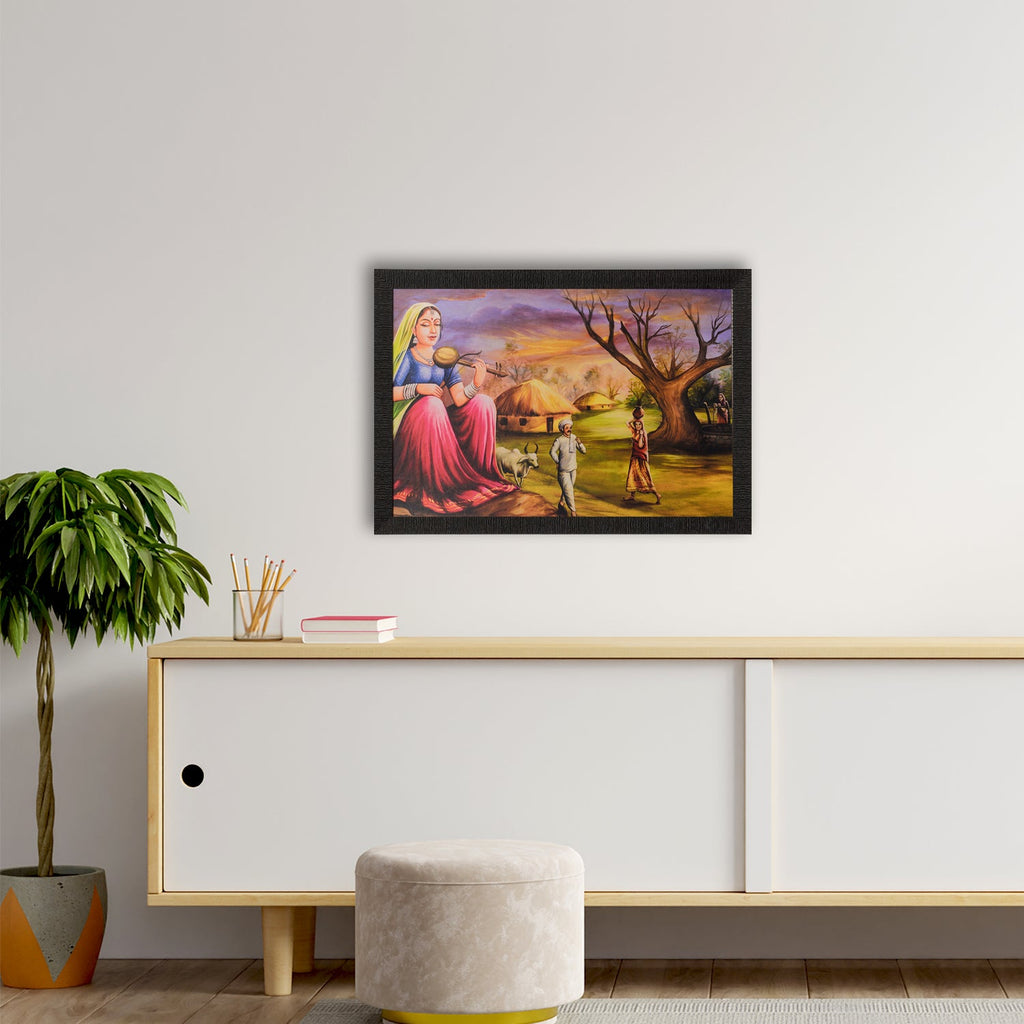 Village Scene Satin Matt Texture UV Art Painting Kafalo