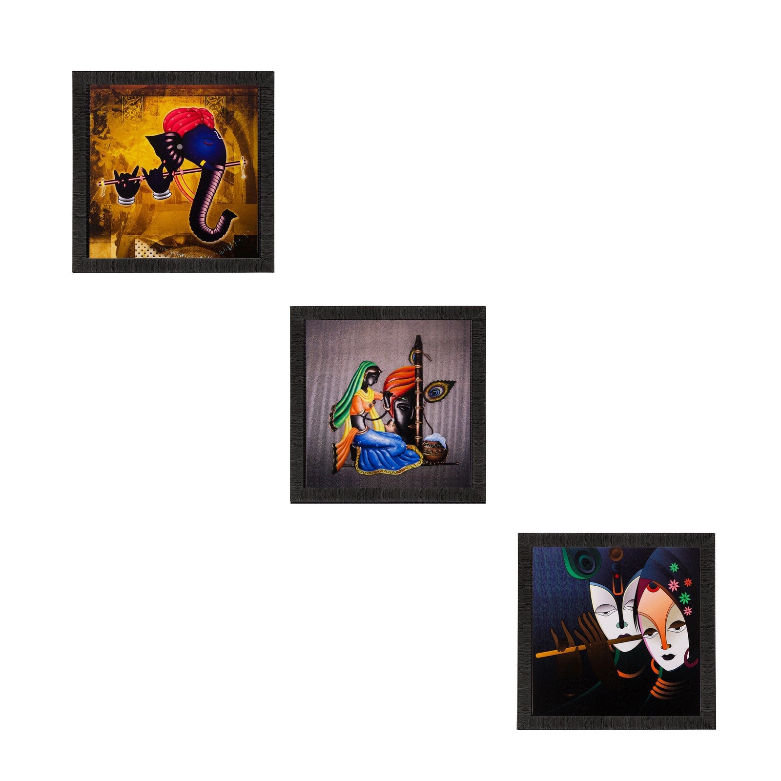 Set of 3 Spiritual Matt Textured UV Art Painting Kafalo