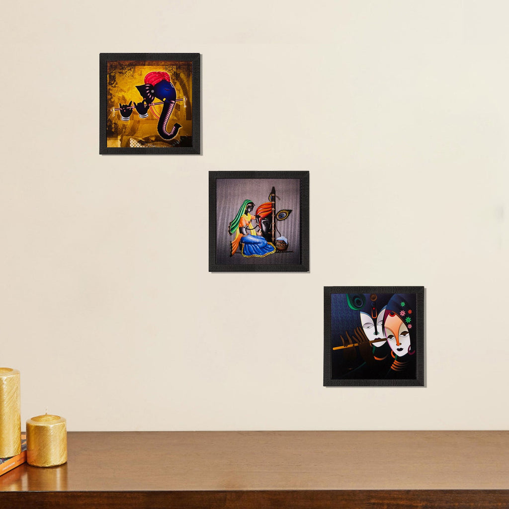 Set of 3 Spiritual Matt Textured UV Art Painting Kafalo