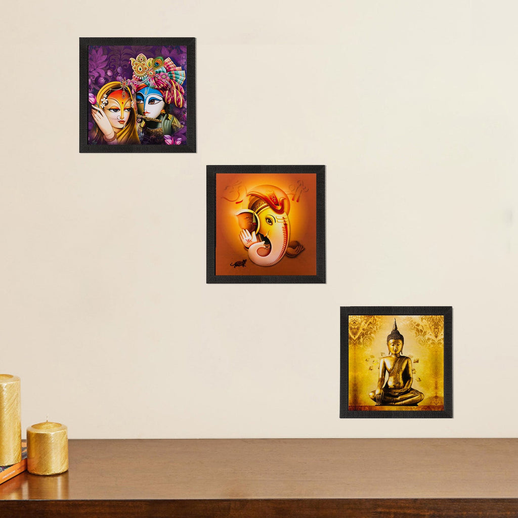 Set of 3 Spiritual Matt Textured UV Art Painting Kafalo