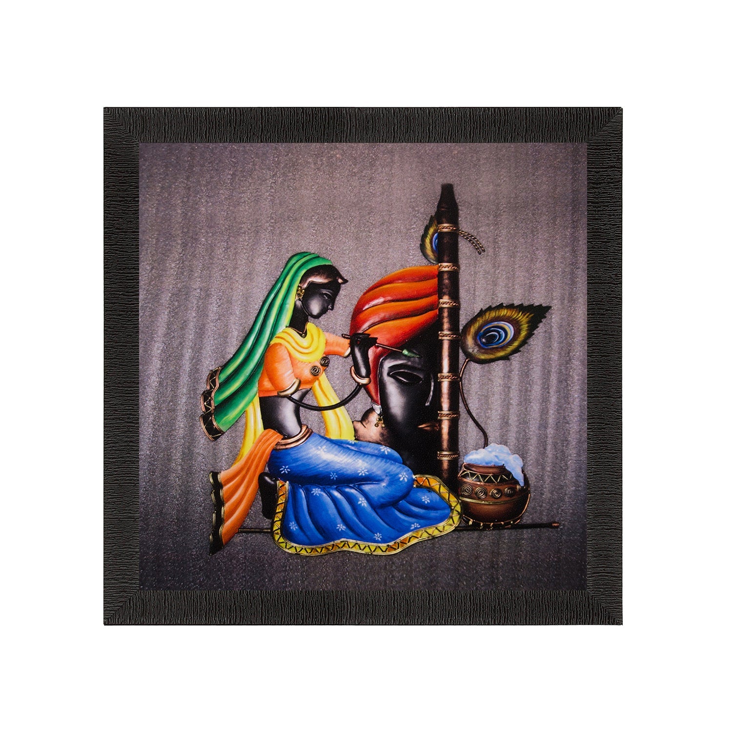 Radha Krishna Painting Digital Printed Religious Wall Art Kafalo