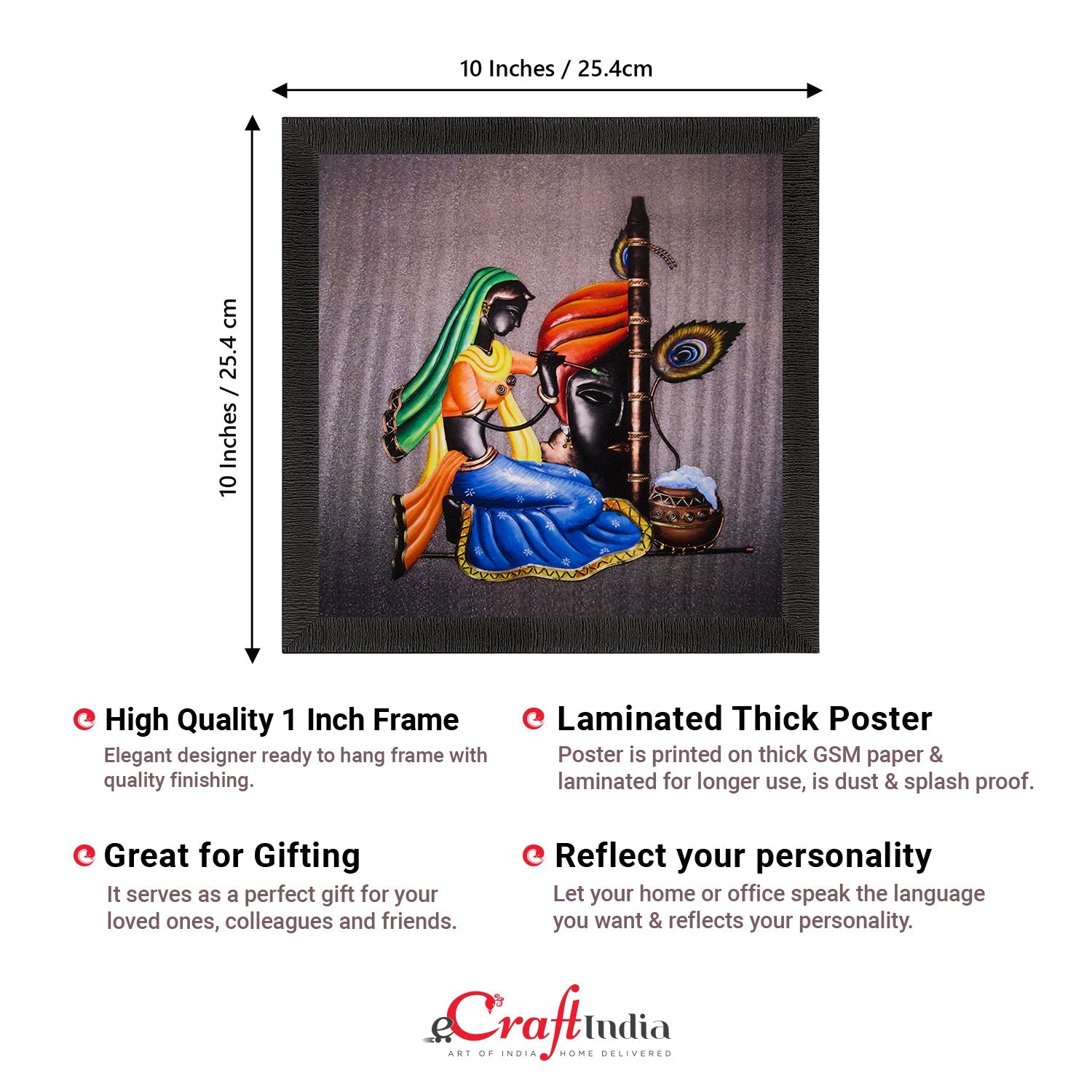 Radha Krishna Painting Digital Printed Religious Wall Art Kafalo
