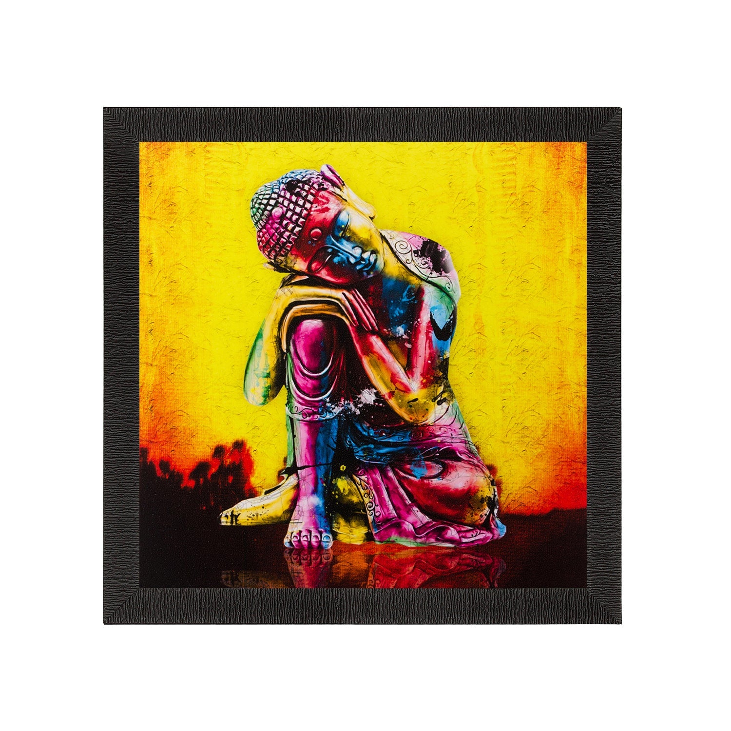 Resting Buddha On Knee Painting Digital Printed Religious Wall Art Kafalo