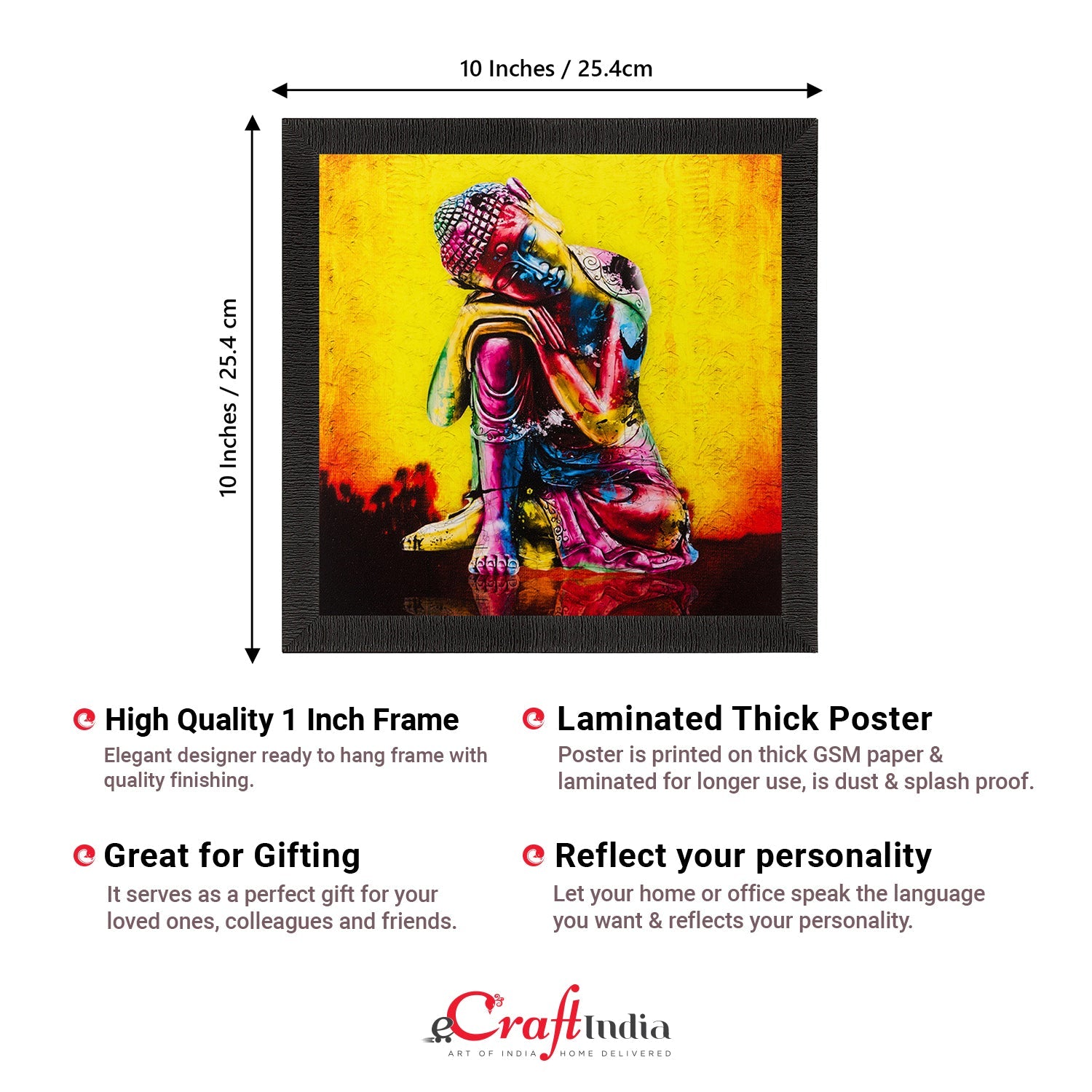 Resting Buddha On Knee Painting Digital Printed Religious Wall Art Kafalo