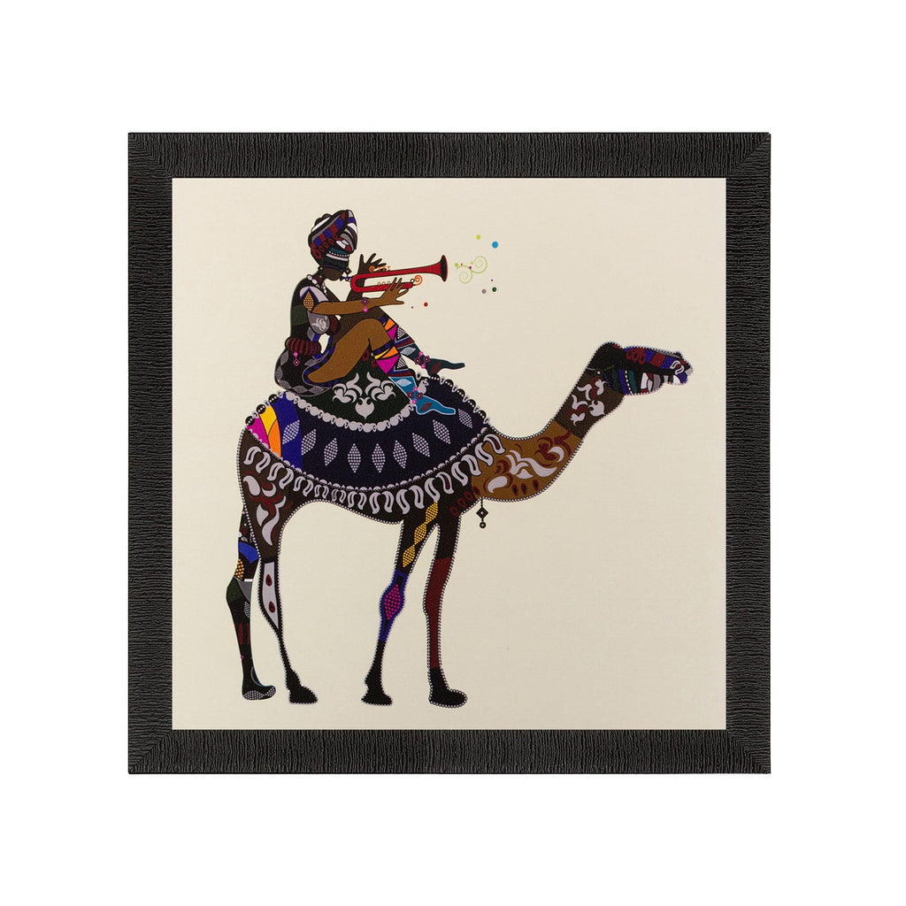 Villager on Camel Matt Textured UV Art Painting Kafalo