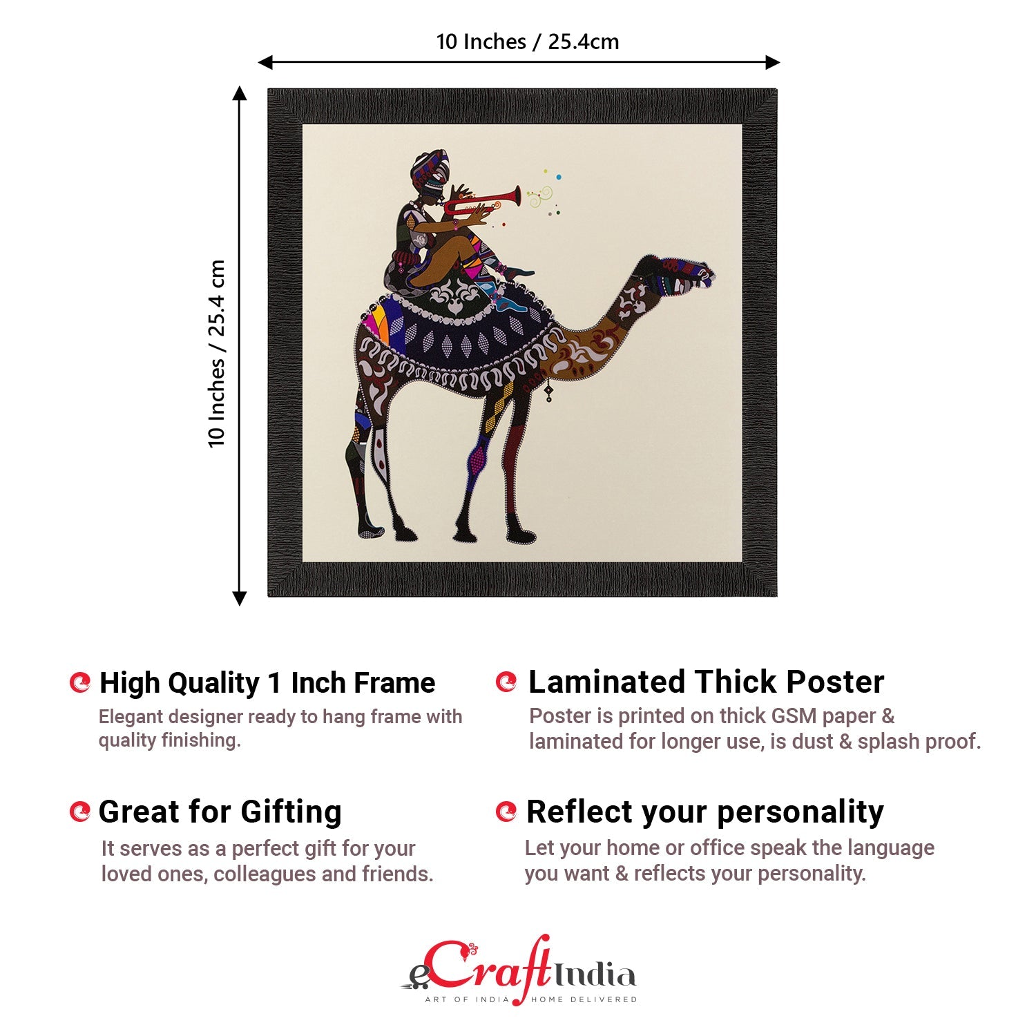 Villager on Camel Matt Textured UV Art Painting Kafalo