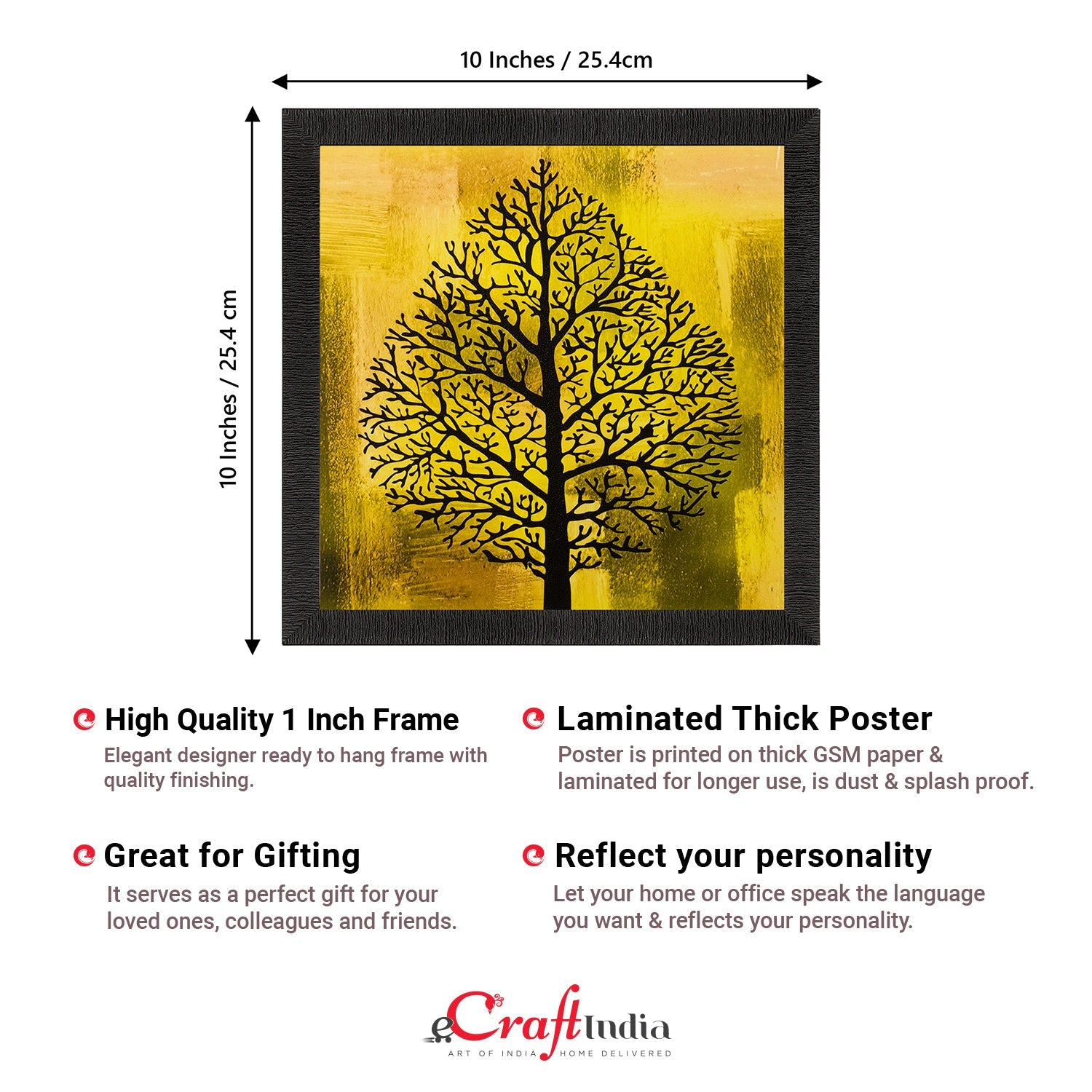 Tree Design Matt Textured UV Art Painting Kafalo