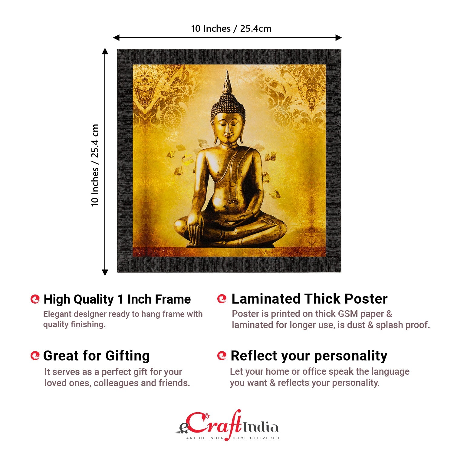 Meditating Buddha Painting Digital Printed Religious Wall Art Kafalo