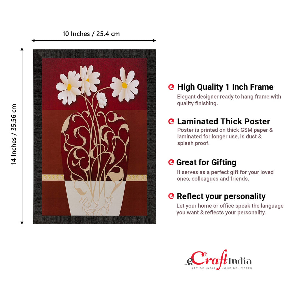 Floral Pot Matt Textured UV Art Painting Kafalo