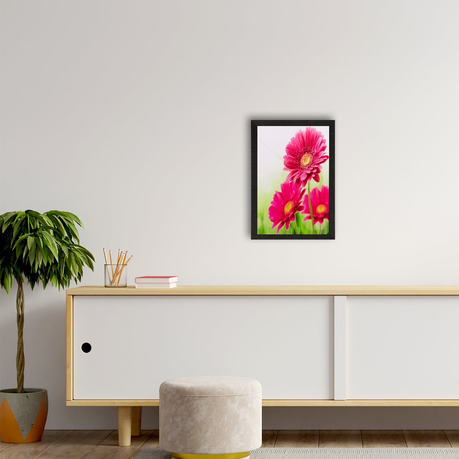 Pink Sunflower Matt Textured UV Art Painting Kafalo