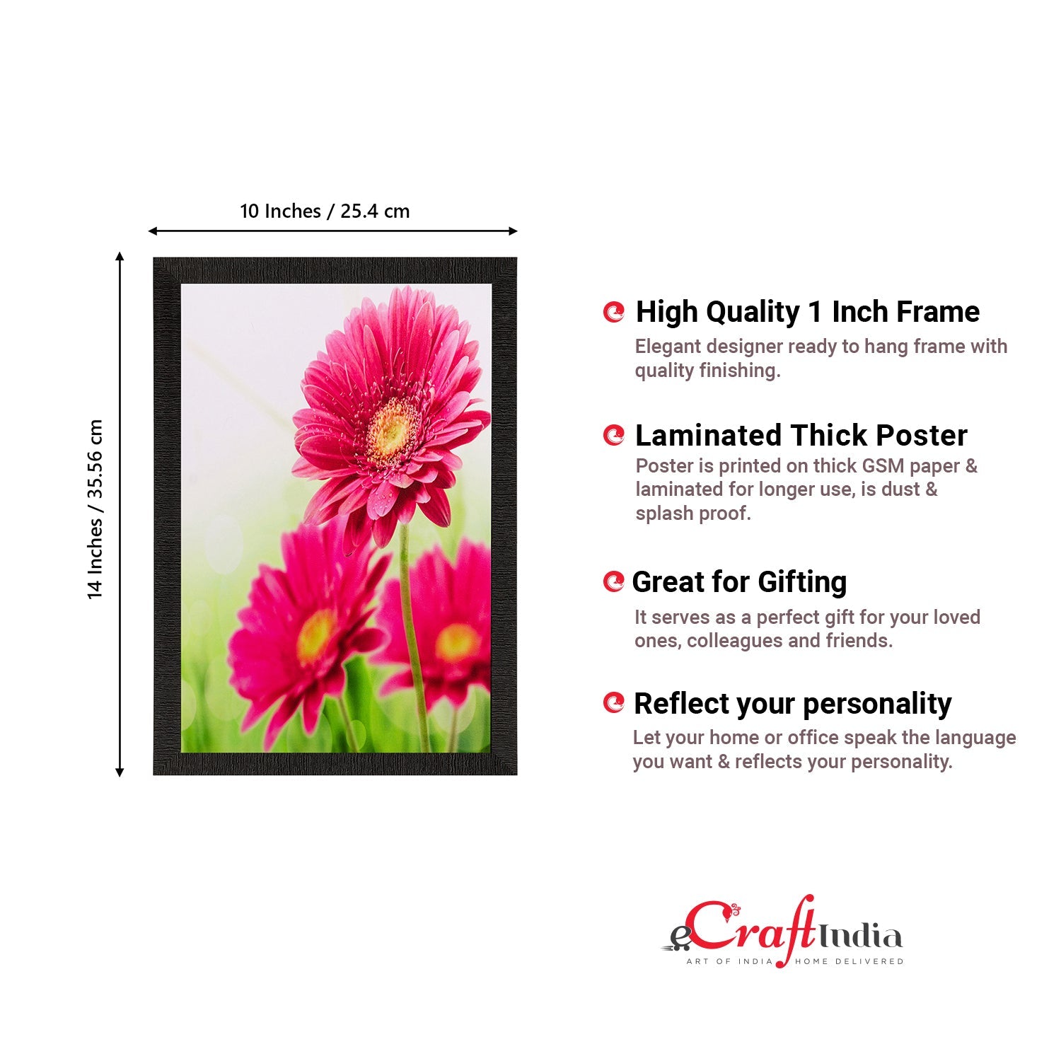 Pink Sunflower Matt Textured UV Art Painting Kafalo