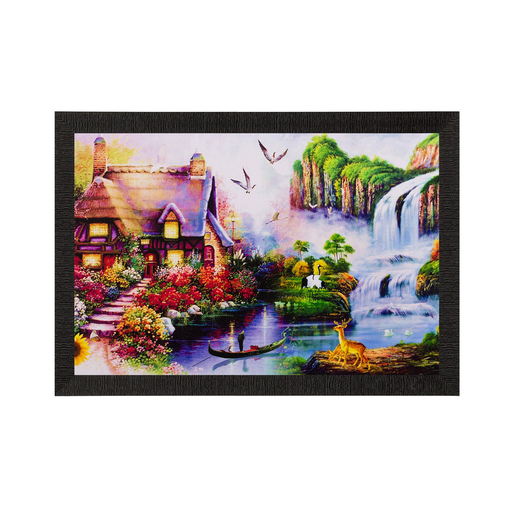 Beautiful House View Matt Textured UV Art Painting Kafalo