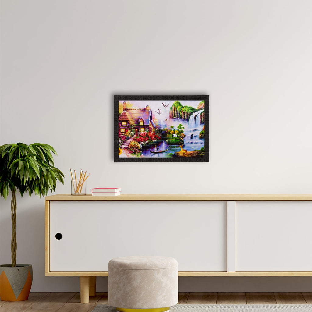 Beautiful House View Matt Textured UV Art Painting Kafalo