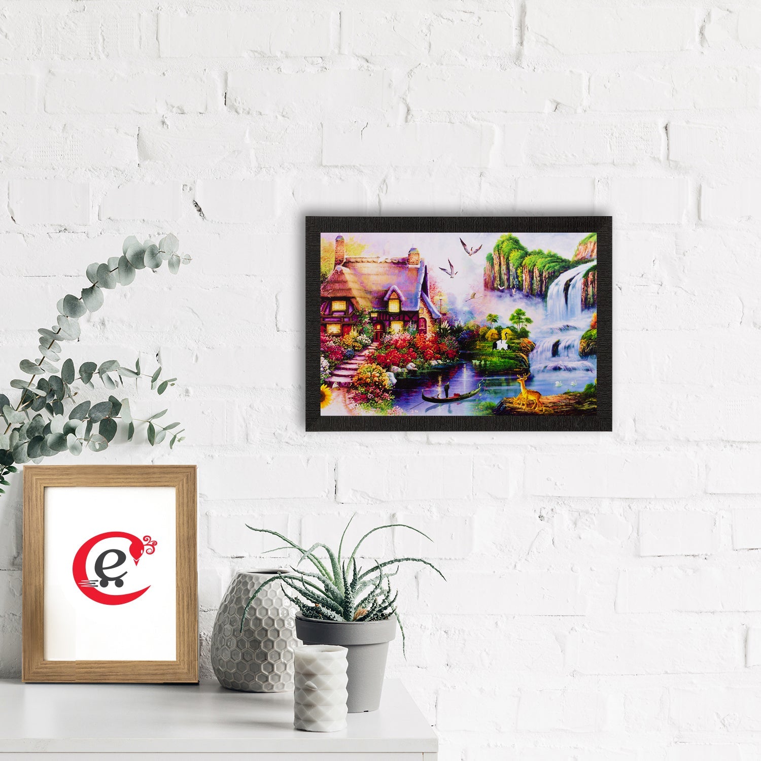 Beautiful House View Matt Textured UV Art Painting Kafalo