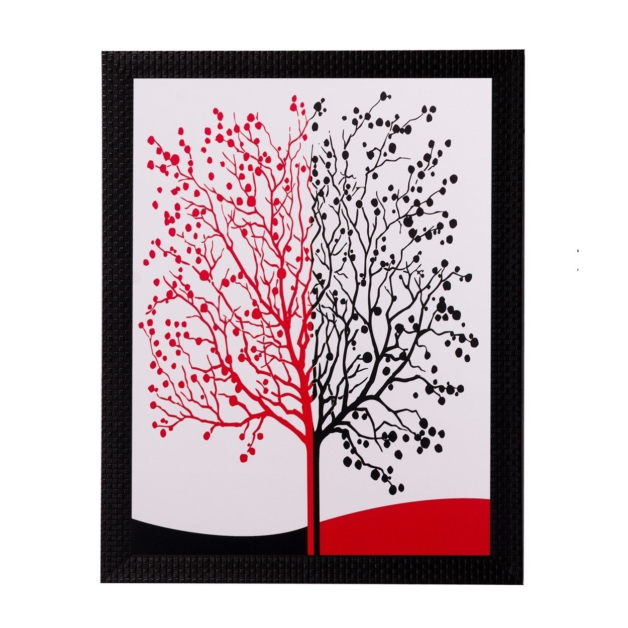Abstract Black and Red Tree Matt Textured UV Art Painting Kafalo
